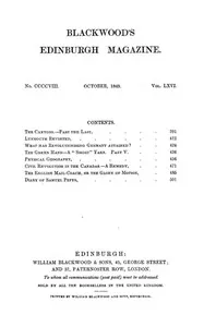 Blackwood's Edinburgh Magazine, Volume 66, No. 408, October 1849 cover