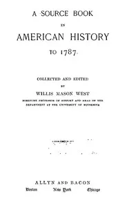 A Source Book in American History to 1787 — Anonymous cover
