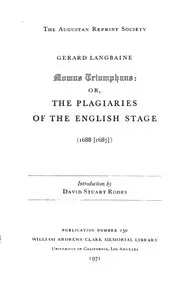 Momus Triumphans: or, the Plagiaries of the English Stage (1688[1687]) — Gerard Langbaine cover