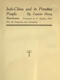 Indo-China and its primitive people cover