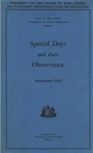 Special Days and Their Observance: September 1919 — Anonymous cover