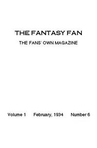 The Fantasy Fan, February 1934: The Fans' Own Magazine — Various cover