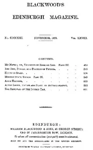 Blackwood's Edinburgh Magazine, Volume 68, No. 421, November 1850 — Various cover