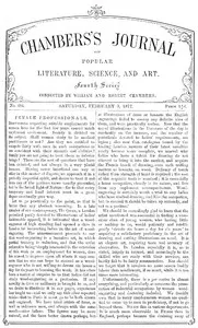 Chambers's Journal of Popular Literature, Science, and Art, No. 684: February 3, 1877 — Various cover