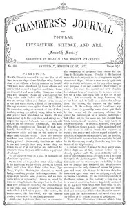 Chambers's Journal of Popular Literature, Science, and Art, No. 686: February 17, 1877 — Various cover