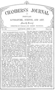 Chambers's Journal of Popular Literature, Science, and Art, No. 693: April 7, 1877 cover