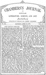Chambers's Journal of Popular Literature, Science, and Art, No. 694: April 14, 1877. — Various cover