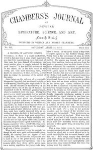 Chambers's Journal of Popular Literature, Science, and Art, No. 695: April 21, 1877. cover