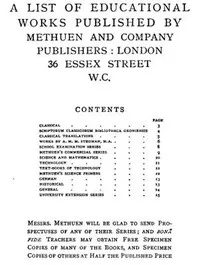 A List of Educational Works Published by Methuen & Company - June 1900 cover