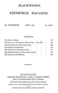 Blackwood's Edinburgh Magazine, Vol. 71, No. 438, April 1852 — Various cover