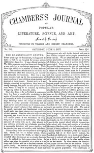 Chambers's Journal of Popular Literature, Science, and Art, No. 702: June 9, 1877 — Various cover