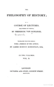 The Philosophy of History, Vol. 2 of 2 cover