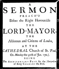 A sermon preach'd before the Right Honourable the Lord-Mayor : the aldermen and citizens of London: at the Cathedral-Church of St. Paul on Monday the 30th of Jan. 1709/10 being the anniversary fast for the Martyrdom of King Charles — Andrew Snape cover
