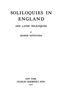 Soliloquies in England, and Later Soliloquies cover