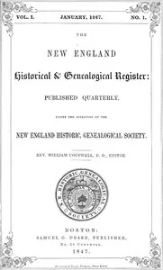 The New England Historical & Genealogical Register, Vol. 1, No. 1, January 1847 — Various cover