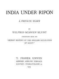 India under Ripon: A Private Diary cover