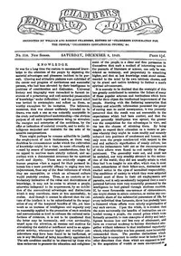 Chambers's Edinburgh Journal, No. 309: New Series, Saturday, December 8, 1849 — Various cover