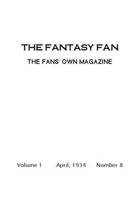 The Fantasy Fan, April 1934: The Fan's Own Magazine cover