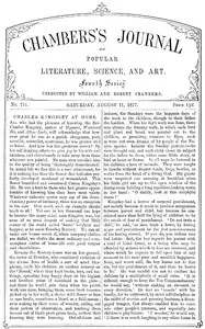 Chambers's Journal of Popular Literature, Science, and Art, No. 711, August 11, 1877 — Various cover