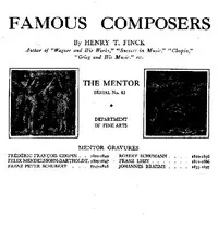 The Mentor: Famous Composers, Vol. 1, Num. 41, Serial No. 41 — Henry T. Finck cover
