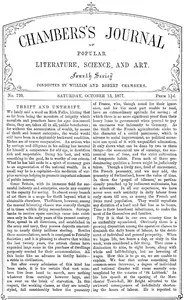 Chambers's Journal of Popular Literature, Science, and Art, No. 720, October 13, 1877 — Various cover