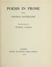 Poems in Prose cover