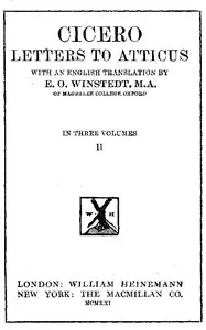 Cicero: Letters to Atticus, Vol. 2 of 3 cover