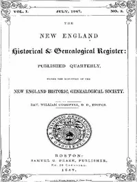 The New England Historical & Genealogical Register, Vol. 1, No. 3, July 1847 cover