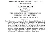 The Valuation of Public Service Corporation Property: Transactions of the American Society of Civil Engineers,; vol. LXXII, June, 1911, ASCE 1190 — Henry Earle Riggs cover