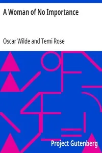 A Woman of No Importance — Oscar Wilde cover