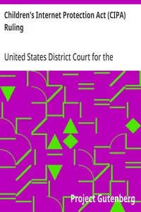 Children's Internet Protection Act (CIPA) Ruling — United States District Court for the Eastern District of Pennsylvania cover