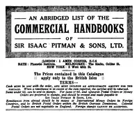 An abridged list of Commercial Handbooks of Sir Isaac Pitman & Sons, Ltd. — Isaac Pitman & Sons cover