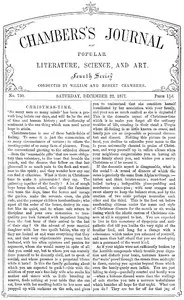 Chambers's Journal of Popular Literature, Science, and Art, No. 730: December 22, 1877 cover