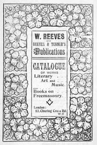 Catalogue of Works Literary Art and Music — Reeves & Turner cover