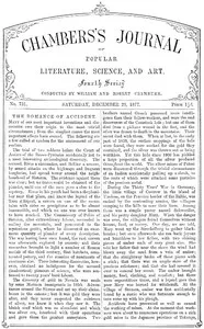 Chambers's Journal of Popular Literature, Science, and Art, No. 731: December 29, 1877 — Various cover