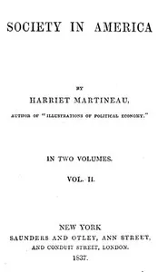 Society in America, Volume 2 (of 2) — Harriet Martineau cover