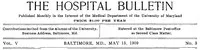 The Hospital Bulletin, Vol. V, No. 3, May 15, 1909 cover