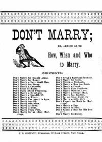 Don't marry : $b or, Advice on how, when and who to marry cover