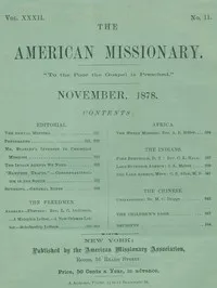 The American Missionary — Volume 32, No. 11, November, 1878 — Various cover