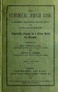 The Economical Jewish Cook: A Modern Orthodox Recipe Book for Young Housekeepers — May Henry cover