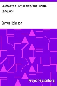 Preface to a Dictionary of the English Language — Samuel Johnson cover