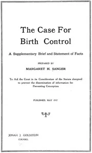 The Case for Birth Control: A Supplementary Brief and Statement of Facts — Margaret Sanger cover