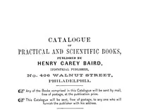 Catalogue of Practical and Scientific Books — Henry Carey Baird & Co. cover
