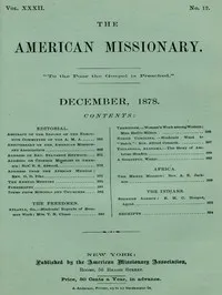 The American Missionary — Volume 32, No. 12, December, 1878 cover