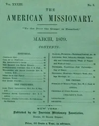 The American Missionary — Vol. 33, No. 3, March, 1879 cover