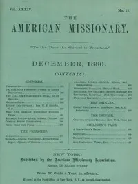 The American Missionary, Volume 34, No. 12, December 1880 cover
