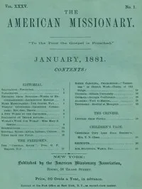The American Missionary — Volume 35, No. 1, January, 1881 cover