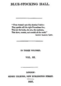 Blue-Stocking Hall, (Vol. 3 of 3) cover