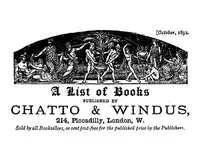 A list of books published by Chatto & Windus, October 1892 cover