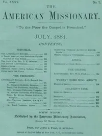 The American Missionary — Volume 35, No. 7, July, 1881 — Various cover